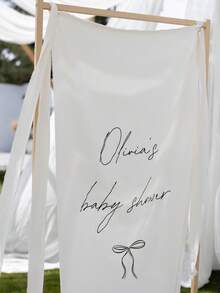 Custom Wedding Welcome Sign, Fabric Welcome Banner, Personalized Name Fabric Sign, Bridal Shower Sign, Custom Minimalist Wedding Sign, Fabric Wedding Decor, Anniversary Gift - Multicolor - View 4