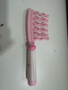 Double Row Wavy Tooth Curling Comb With Handle, Scalp Massage Brush, Volumizing Comb, Salon-Grade Anti-Static Curling Styling Comb - A - View 7