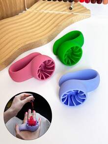 1PC Colorful Dopamine Silicone Nail Polish Bottle Holder, Portable Adjustable Nail Tech Storage Rack, Practical Finger Rest Wrist Support, Professional Nail Salon Storage Auxiliary Tool - Multicolor - View 3