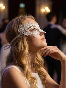 1/2/3/5 Pieces Women's Lace Masquerade Mask, Sexy Vintage Style, Cut Out Floral Pattern Half Face Mask With Ribbons, Suitable For All Seasons, Valentine's Day Costume - Multicolor - View 3