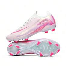 Unisex Soft Sole AG Artificial Grass Football Shoes, Flexible Daily Football Shoes For Men And Women, Suitable For Long Distance Walking And Running, Durable AG Studs, Fully Breathable Design, Suitable For Regular Football Daily Training - Pink - View 4