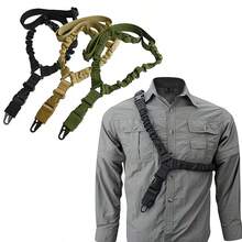 Eslinga de un solo punto multifuncional para entusiastas militares, correa de hombro ajustable con absorción de impactos, eslinga táctica de ajuste rápido con diseño de absorción de impactos, cordón multifuncional para entrenamiento de tiro al aire libre - Multicolor - Ver 1