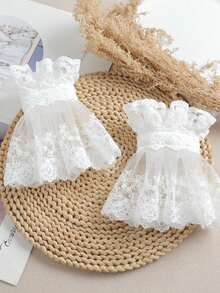 1 Pair New Exquisite Fairy-Style Princess Decorative Lace Fake Cuffs With Magic Tape Wrist Wraps Accessory - Multicolor - View 10