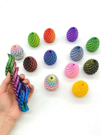 1 pieza Juguete antiestrés de huevo de dragón espiral deformable impreso en 3D, bola de slime giratoria suave para los dedos, juguete de modelo de engranaje expandible, juguete de escritorio giratorio genial, adecuado como regalo de cumpleaños, viaje, favor de fiesta, regalo de Navidad y vacaciones