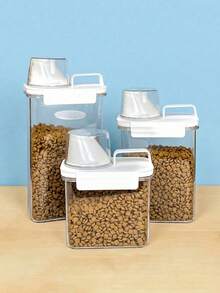1pc Pet Food, Grain, Cat Litter Airtight Storage Container, Large Capacity, With Weighing Scale Lid, Handle, Multiple Sizes Available - A - View 5