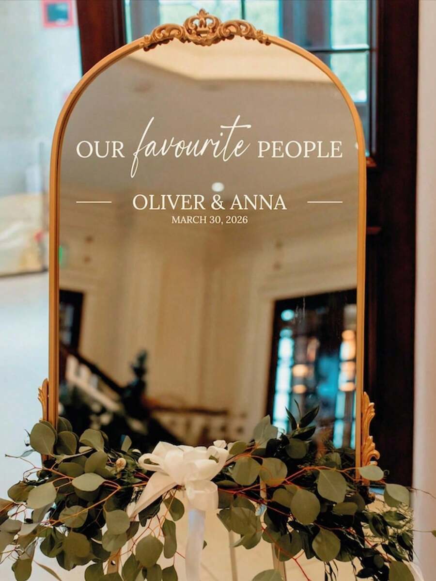 Custom Mirror Sticker Wedding Seating Chart Sticker - Wedding Sign Decoration DIY Wedding Sticker, Gift For Boyfriend, Mom, Friends, Tea Room, Home, Garden, Office, Graduation, Housewarming, Christmas Decoration, Home Decor Gift