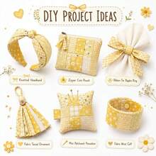10Pcs Yellow Series Precut Fabric Strips Bundle Fabric Jelly Roll, Material Assorted For Quilting DIY, Handicrafts Sewing, Rugs, Home Decoration, Hair Bows, Patchwork Making - Default - View 6