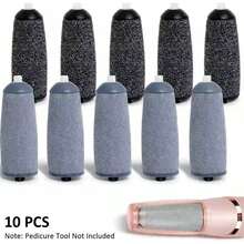 10 Electric Callus Remover Grinder Accessories, Suitable For Electric Pedicure Tools, Pedicure Tools Not Included - 5 Black + 5 Grey - View 2