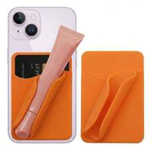 2-In-1 Phone Lipstick Holder With Card Slot, Adhesive Silicone Credit Card Wallet And Lip Gloss Holder, Suitable For Phone Back Adhesive Case - Multicolor - View 9