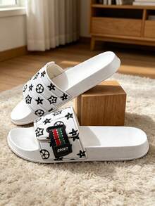 Men's Outdoor Sandals, Beach Slippers, Men's Fashion Indoor House Slippers, Bathroom Shoes, Comfortable Soft Flip-Flops - White - View 1
