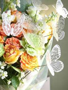 3D Simulated Butterfly Flowers, Suitable For Vases, Outdoor Patios, Wedding Celebrations, Outdoor Garden Decorations, Office Decorations, Bathroom Decorations, And Coffee Corner Decorations. - Butterfly - View 5