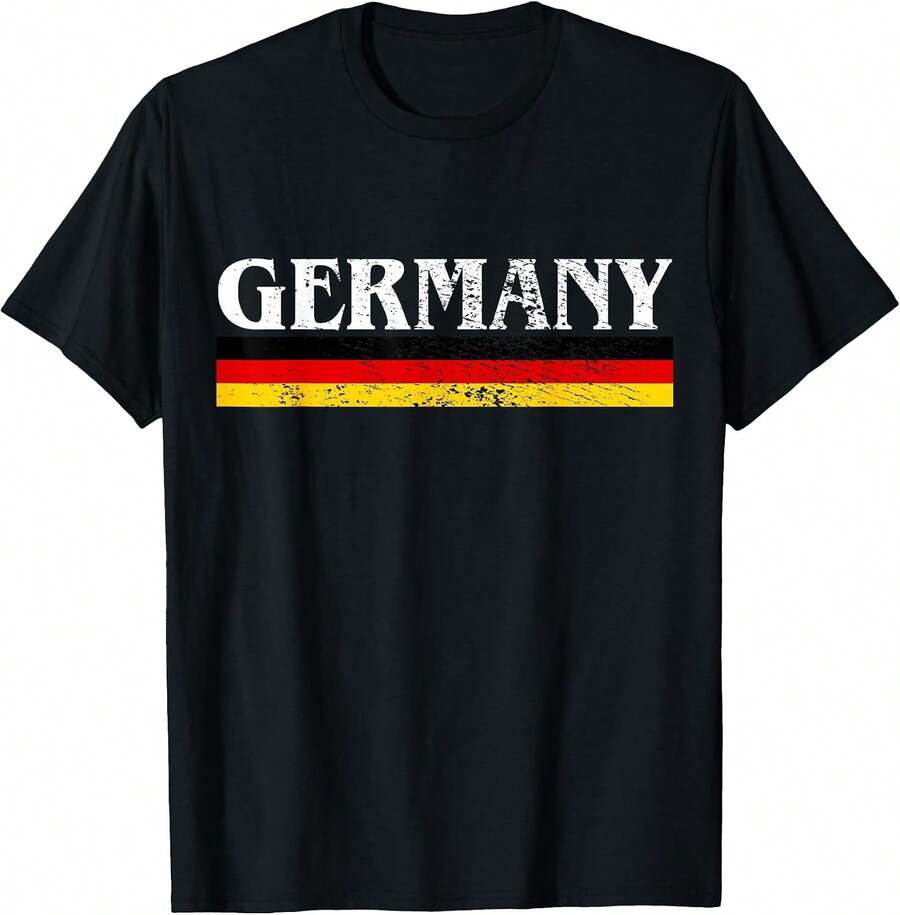 Unisex Germany Vintage Casual Top For Men Women - Black - View 1