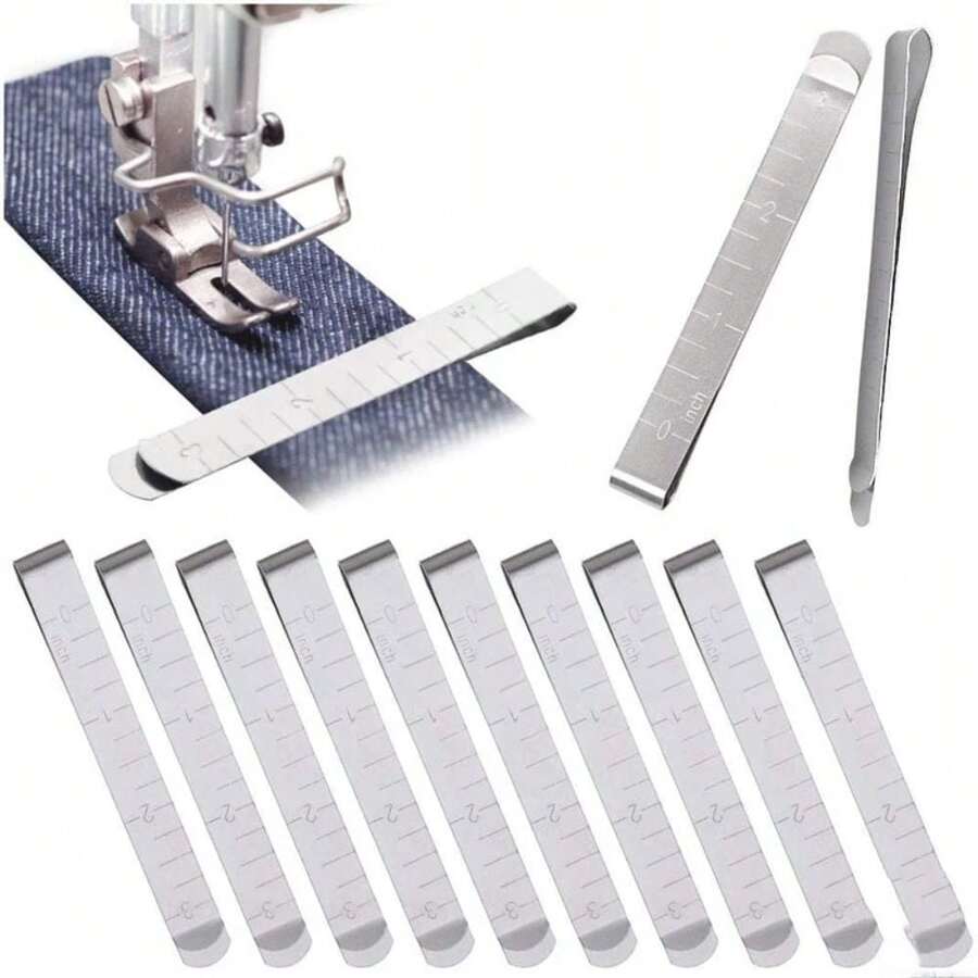 Sewing Clips Set Of 8/20 Stainless Steel Hemming Clips 3 Inches Measurement Ruler - Clip - View 1