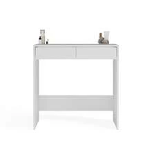 Minimalist Mirror-Free Vanity Table, Dressing Table, Writing Desk, Office Desk & Study Desk With 2-Drawer Storage, Suitable For Bedroom, Calligraphy Room And Living Room, Balcony - Multicolor - View 8