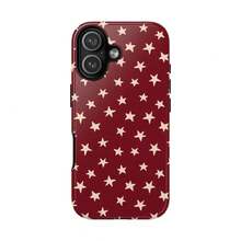 Starway Phone Case| Red Vintage Star Pattern|    IPhone17 Pro Max  IPhone16 15 14  IPhone13 12 Mini Version - White 1 - View 6