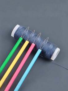 Cylindrical Colorful Needle Threader, Sewing Threading Tool DIY Sewing Accessories, Bead Threader, Elderly Needle Threader, Quick Needle Threader, Automatic Needle Threading Assistant For Elderly, Thumb Sewing Machine Threader, Multi-Functional Quick Needle Threader, Sewing Machine Threader - Multicolor - View 10