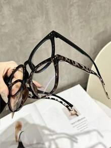 Black Transparent Square Geometric Full Frame Glasses, Suitable For Daily Wear, Office Work, Music Festivals, Dates And All Face Shapes - Multicolor - View 2