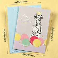 DOG THEMED HAPPY BIRTHDAY GREETING CARD, ALL-PURPOSE GREETING CARD, UNISEX KEEPSAKE BIRTHDAY CARD FOR HIM AND HER - WISH-2106-06 - View 2