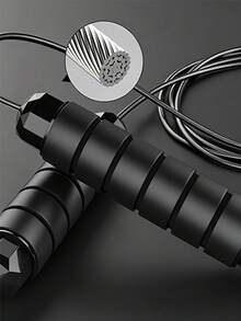 Tangle Free Steel Jump Rope With Anti Slip Grooved Grip Adjustable Weighted Jump Rope For Unisex Adults Durable Jump Rope Ideal For Daily Cardio Workout Weighted Jump Rope Home Exercise Equipment Weight Loss Gym Workout Equiment - Jump Rope - View 4