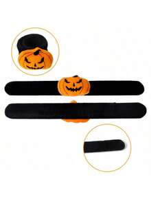3pcs/Set Halloween Decoration Snap Bracelets Ghost Festival Party Costume Props Pumpkin Spider Wristbands Random Style - Multicolor - View 3