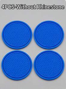 YITUMU 2pcs/4pcs Silicone Anti-Slip Car Cup Holder Coasters - Cup Mat With Crystal Edge, Waterproof & Fashionable, Suitable For Car Or Home Use - Multicolor - View 36