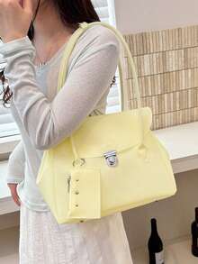 BAILEE Stylish, Minimalist, Solid-Colored Flip-Top Shoulder Bag, Lightweight, Perfect For Carrying Small Items, Ideal For Travel, Outfits, And Gifts. - Multicolor - View 5
