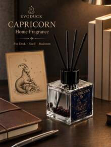 EVODUCK 1pc Long Lasting Flameless Capricorn Zodiac Crystal Reed Diffuser 50ml, Smoky Oud Fragrance Oil With Deep Red Crystal & 4 Fiber Reed Sticks, Smokeless Scented Diffuser For Office Study Desk, Earth Sign Birthday & New Year Gift, Home Fragrance Decor - Mixed Fragrance - View 12