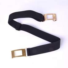 1pc Elastic Pleated Design Metal Buckle Versatile Waist Belt For Daily Casual Wear - A - View 4