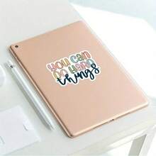 「You Can Do It」貼紙－勵志乙烯基貼紙，適用於 iPad、Kindle、水壺、書籍、筆記本電腦、筆記本、書桌、學習空間、宿舍裝飾和手帳－適合大學生與愛書之人 - A - 查看 3