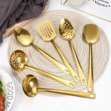 Stainless Steel Kitchen Utensil Set, Durable Kitchen Tools, Including Soup Ladle, Scraper, Whisk, Tongs And Strainer - View 6