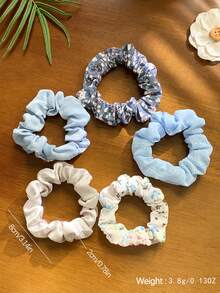 20件組彩色雪紡女用髮圈套組，春夏海灘婚禮髮飾，粉色海灘裝飾，紅色花卉髮帶 - 氣質20裝 - 查看 3