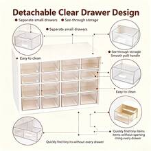 6/8/9 Compartment Transparent Drawer Storage Box, Wall-Mounted Desktop Organizer Rack, Suitable For Jewelry, Stationery, DIY Painting, DIY Crafts And Accessories Storage - / - View 3