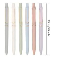12pcs Morandi Color Block Carbon Ink Retractable Gel Pens, 0.5mm Bullet Tip Quick-Dry Signing Pens (2 Random Pens + 10 Replacement Refills) - Sets - View 2