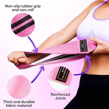 Hip Resistance Band Set, 3 Levels Non-Slip Elastic Exercise Rings For Glutes, Legs, Thighs And Buttocks, Portable Fitness Training Bands, Suitable For Yoga, Gym, Home Workouts, With Storage Bag - Multicolor - View 7
