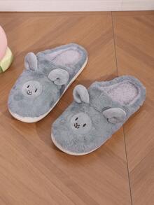 Healing Style 3D Sheep Plush Slippers, Soft And Warm, Great Gift For Girls' Birthdays And Holidays - Light Grey - View 7