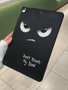 1pc Angry Tsundere Expression With "Don't Touch My " Funny Letter Slogan Print Tablet Case, Matte Black Anti-Drop Tablet Protective Cover, Quirky Personalized Tablet Accessory, Suitable For Daily Use And Gift-Giving All Year Round, Back To School, Birthday, Christmas Gift Choice, Fashionable Tablet Protective Sleeve For Home And Study - Multicolor - View 9