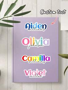 10pcs Customized Name Labels/Back To School Supplies/Water Bottle Waterproof Stickers/School Essentials/School Waterproof Name Labels/Personalized Name Stickers/Suitable For College Students Laptop Lunch Box Phone Case Etc, Gift Ideas - Multicolor - View 2