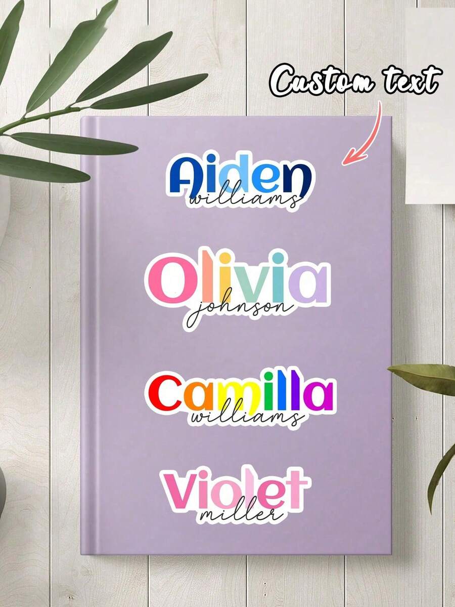 10pcs Customized Name Labels/Back To School Supplies/Water Bottle Waterproof Stickers/School Essentials/School Waterproof Name Labels/Personalized Name Stickers/Suitable For College Students Laptop Lunch Box Phone Case Etc, Gift Ideas