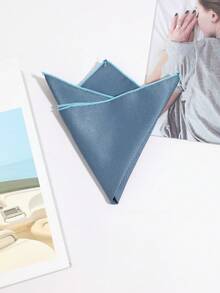1pc Men's Casual Solid Color Textured Pocket Square, Suitable For Business Formal Suit Pocket Decoration - Multicolor - View 9