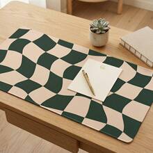 Wavy Checkerboard Desk Mat - Groovy Large Mouse Mat - Cozy Desk Accessory - Mouse Pad - View 10