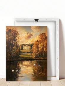 1 Stück Herrenhaus Wandkunst, Landhaus, stimmungsvolle Herbstlandschaft, Stolz & Vorurteil Wandkunst Muster, ideales Geschenk, geeignet für Schlafzimmer, Wohnzimmer, Büro, Wandkunst, Wanddekoration, Heimdekoration, Raumdekoration, Leinwand Wandkunst, Poster, Wandkunst mit Rahmen, optionaler Rahmen - 1 Stück - Übersicht 22