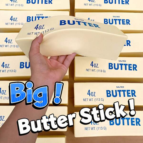 1PC-Extra Large Giant Butter Stick Slow Rebound Super Soft Milky Scented Rectangular Squishy Stress Relief Toy-Soft And Fluffy Squishy Toys- Toys-Office-Classroom-Stress Relief Toys-Decompression-ADHD-ASMR