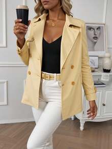 Women Trench Coats - 米色 - 查看 2