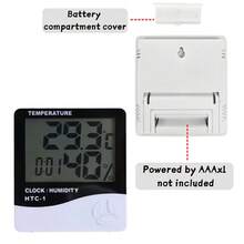 1 Pc HTC-1 Precision Weather Station LCD Digital Thermometer Hygrometer With Clock Function, Indoor Temperature And Humidity Monitor - 1 - View 10