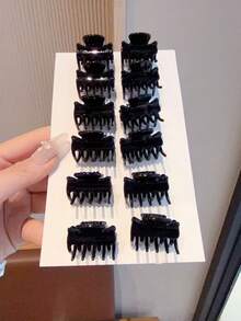 12Pcs Mini Multi-Color Hair Claws, Simple Small Jaw Clips For Women Half Up Hair - Multicolor - View 4