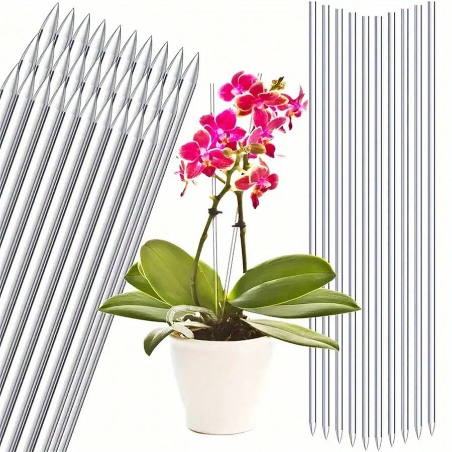 Clear Plant Support Stakes, Transparent Plastic Orchid Flower Support Sticks, Bendable Plant Stem Support Rods For Phalaenopsis, Indoor Potted Flowers, Climbing Plants - Transparent - View 1