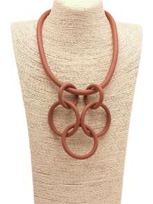 MARLIWOO 1pc Minimalist Interlocking Personalized Classic Round Geometric Exaggerated Handmade Fashion Necklace For Women - Multicolor - View 10