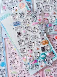 Cute Cartoon Animal Series 3D Panda Stickers, Fun 3D Embossed Stickers, Luggage Guitar Phone Decorative Decals - Multicolor - View 9