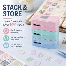 Pelubang Tepi Stempel 2,5x2,1cm/1x0,8in, Cocok untuk Scrapbooking dan Kolase, Pelubang Kerajinan yang Dapat Ditumpuk dengan Desain Berongga Penyelarasan Presisi, Cocok untuk Pembuatan Kartu - A - View 10