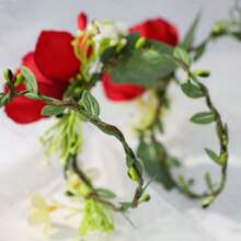 1pc Romantic Flower Arm Wrap Bracelet Floral Vine Arm Garland Wedding Bridal Photo Shoot Body Flower Accessories - Multicolor - View 6